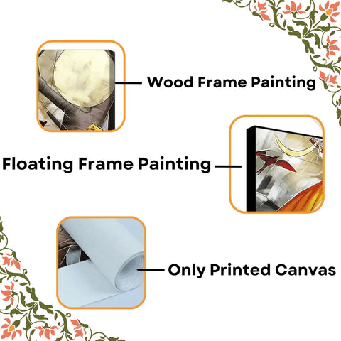 Buy Framed Lord Ganesha Sitting on Mouse canvas paintings