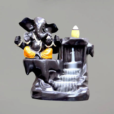 Ganesha Orange Smoke Backflow Holder for vastu fountain