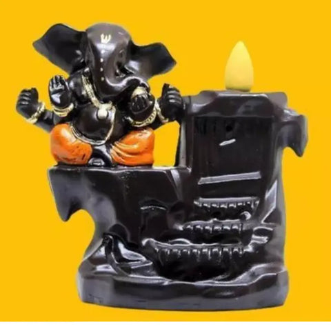 Ganesha Orange Smoke fountain for home positivity