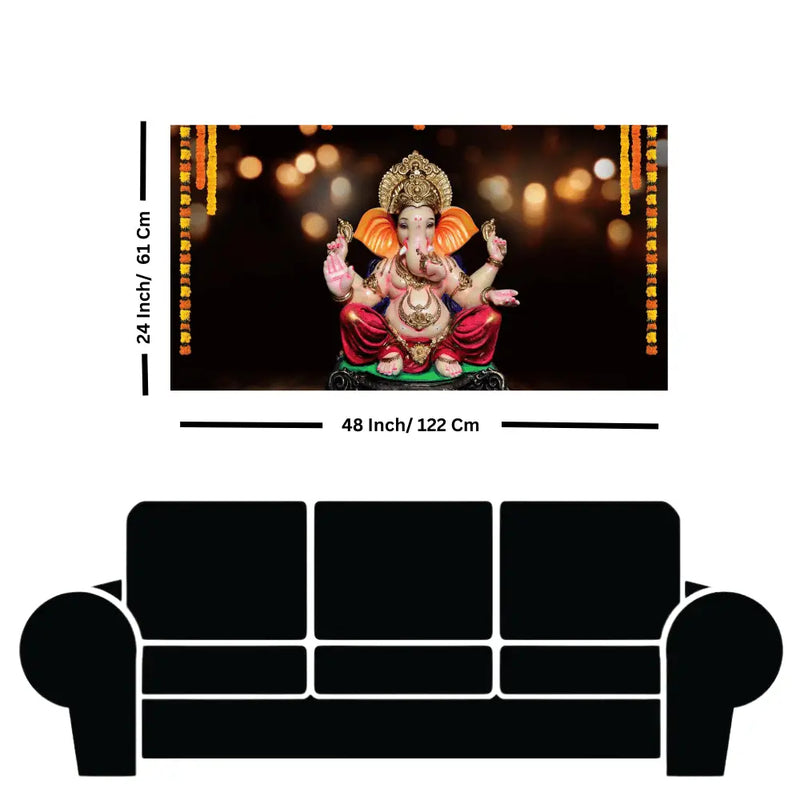 Purchase Ganpati with Festival background canvas paintings for living room