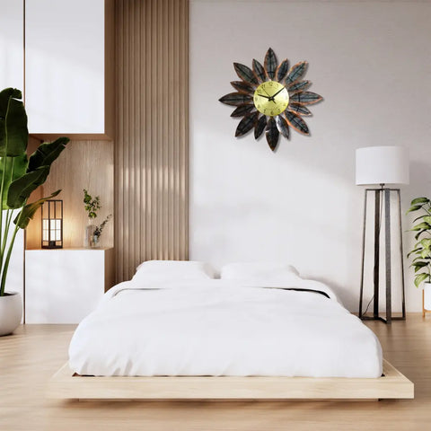 Glamorous Metallic Floral Wall Clock Online