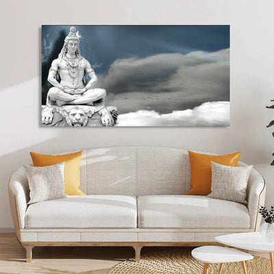 God Mahadev Meditating Rishikesh 3d Canvas Wall Painting