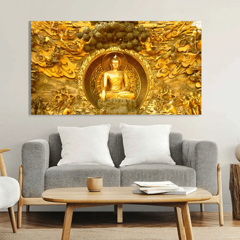 Golden Gautam Buddha wall art Online