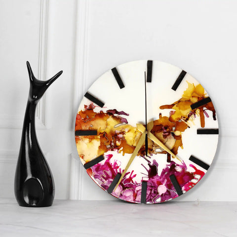 handmade-resin-alcohol-ink-abstract-art-wall-clock-online-in-india