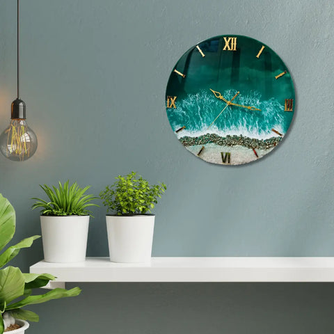 handmade-resin-wall-clock-for-boys-room