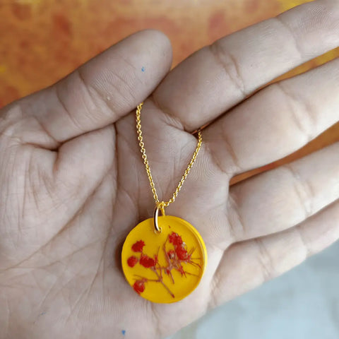 handmade Unique Resin Jewellery With Preserved Baby Flower