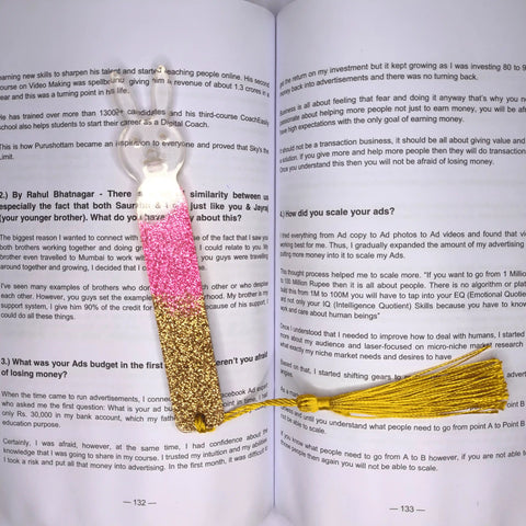 Unique Pink and Golden Transparent resin bookmarks