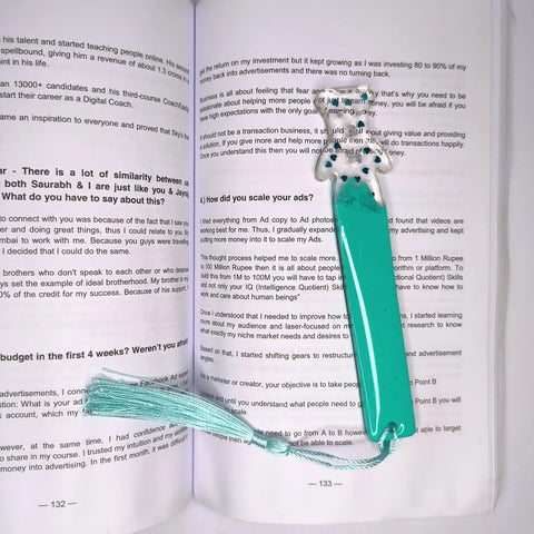 High-quality Teddy Bear Glossy Blue resin bookmarks