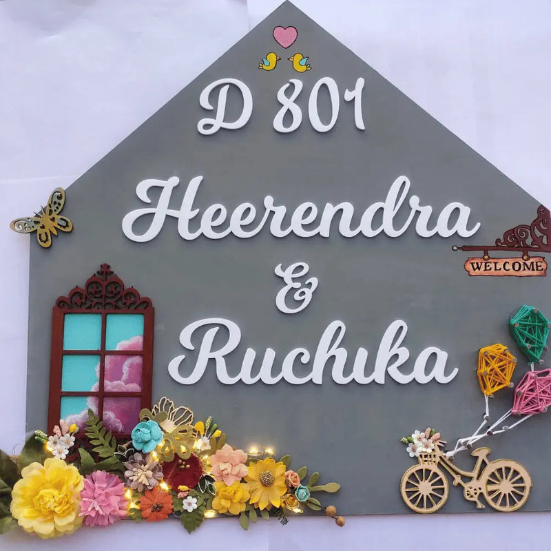 Modern Home Door Nameplates With Unique Mix Media