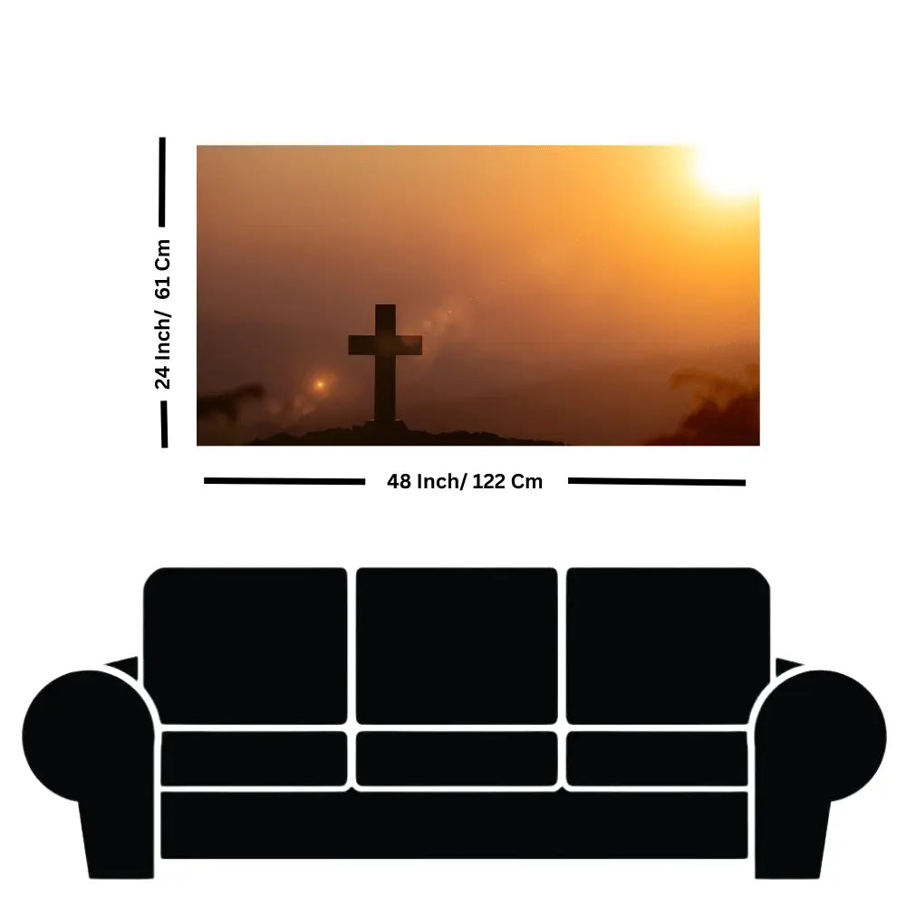 Jesus Christ Cross sunset canvas Wall painting online