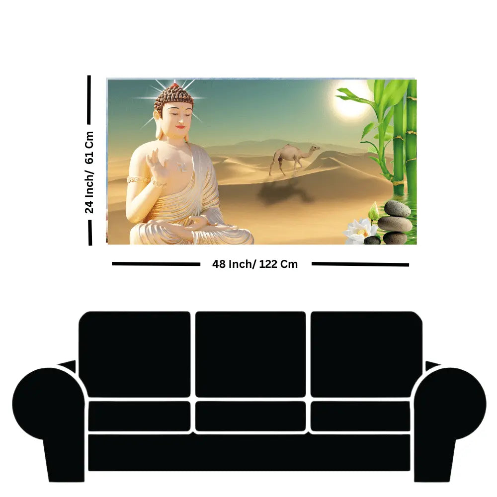 Buy Large Lord Buddha painting with a serene desert scene