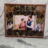 Rectangle Varmala Flower Photo Frame with LED Lights | Wedding Anniversary Decoration Item (15x18 Inch) | Flower Preservation in LED Light Frame