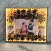 Rectangle Varmala Flower Photo Frame with LED Lights | Wedding Anniversary Decoration Item (15x18 Inch) | Flower Preservation in LED Light Frame