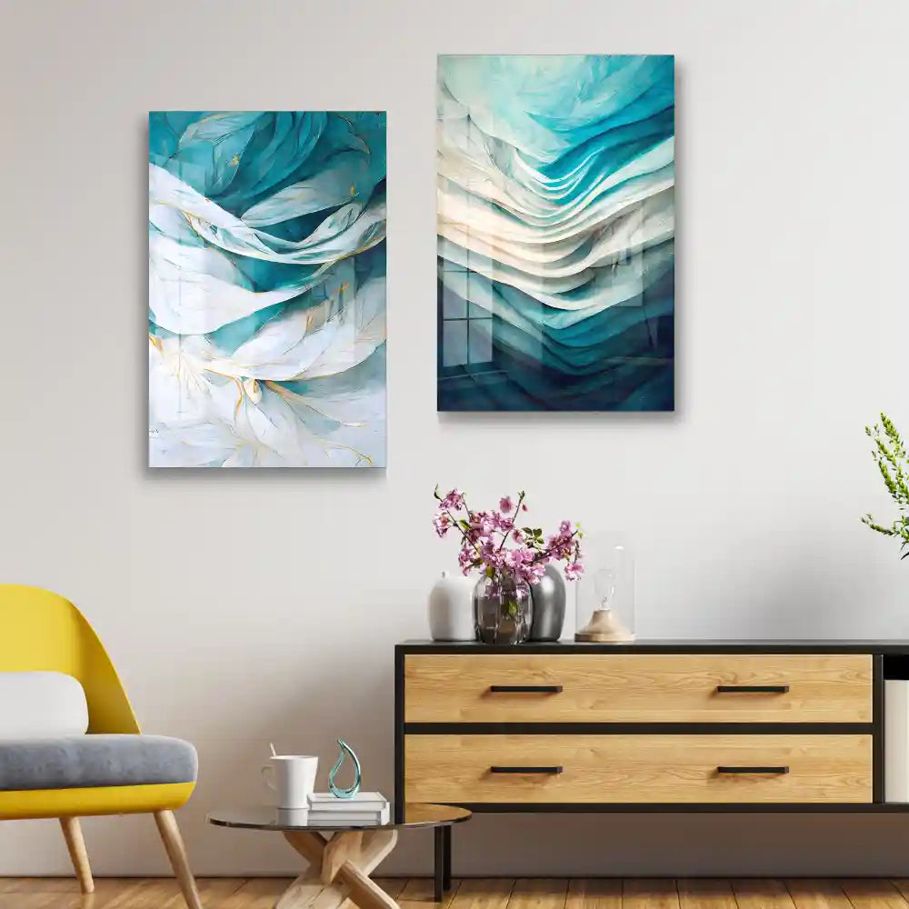 Light Blue and White Acrylic art
