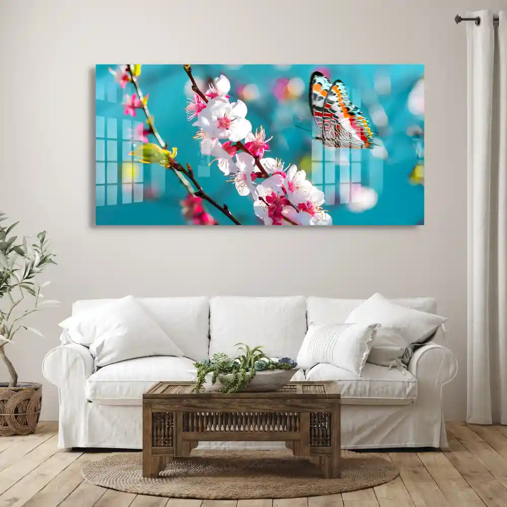 Flowers And Butterfly Acrylic Wall Online