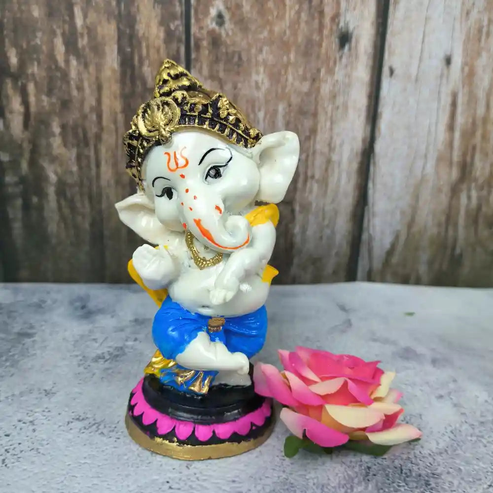 Lord Ganesh ji Decorative Statue Showpiece for Pooja, Car Dashboard, Living Room, Bed Room, Office Desk and Home Decor