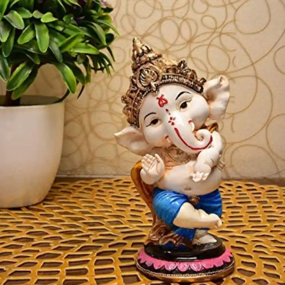 Lord Ganesh ji Decorative Statue Showpiece for Pooja, Car Dashboard, Living Room, Bed Room, Office Desk and Home Decor