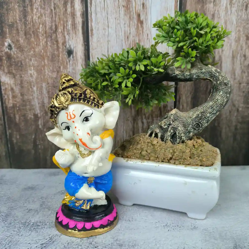 Lord Ganesh ji Decorative Statue Showpiece for Pooja, Car Dashboard, Living Room, Bed Room, Office Desk and Home Decor