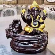Lord Ganesh Smoke Designer Showpiece dhoop batti Holder Decorative Showpiece with 10 Free Smoke Backflow Scented Cone Incenses for pooja room, décor your home, office and gift
