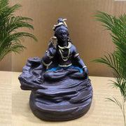 Mahadev Adiyogi Statue Conce Incense Holder Idol & God Polyresin Smoke Fountain Backflow Decorative Showpiece for Pooja, Car Dashboard, Living Room, Bed Room, Office Desk and Home Decor
