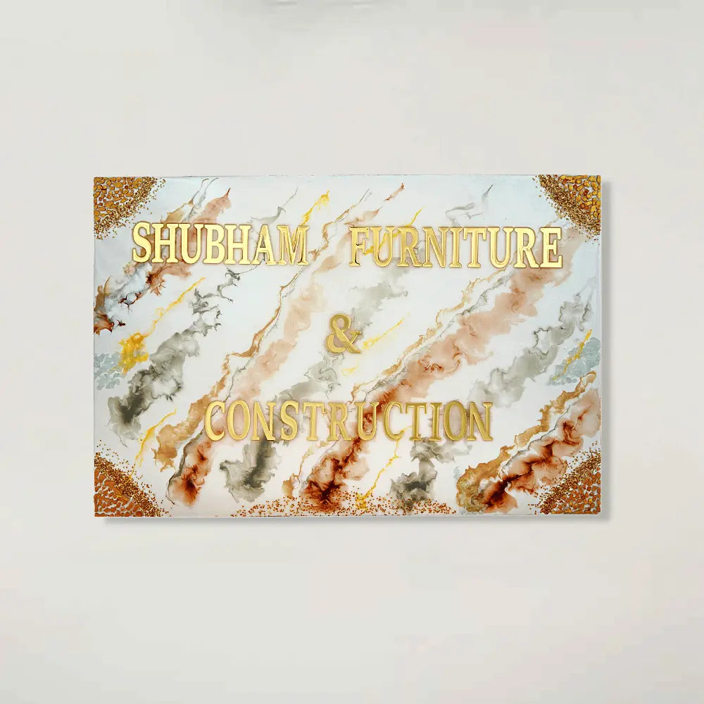 custom marble effect nameplates for office