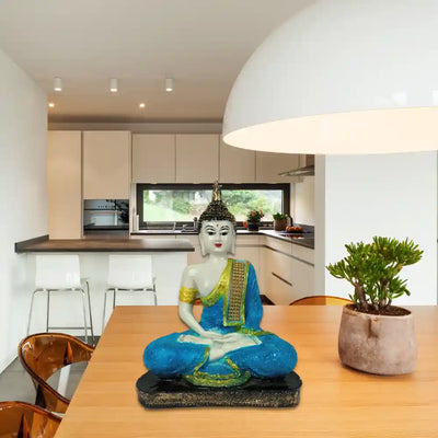 Meditating Buddha Polyresin Idol Showpiece for Pooja, Car Dashboard, Living Room, Bed Room, Office Desk and Home Decor