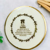 Mini Resin Jain Mantra Frame White With Stand For Corporate Gifts.