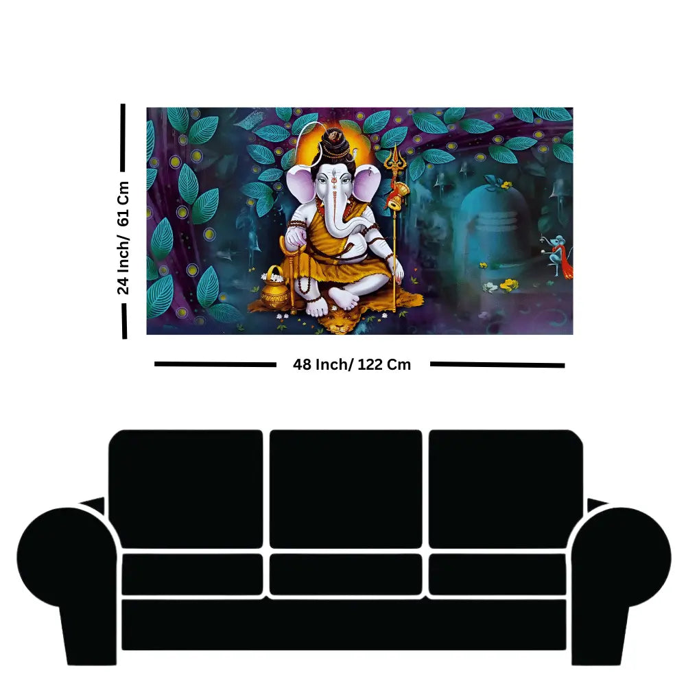 Modern Ganesha with colorful background canvas art online
