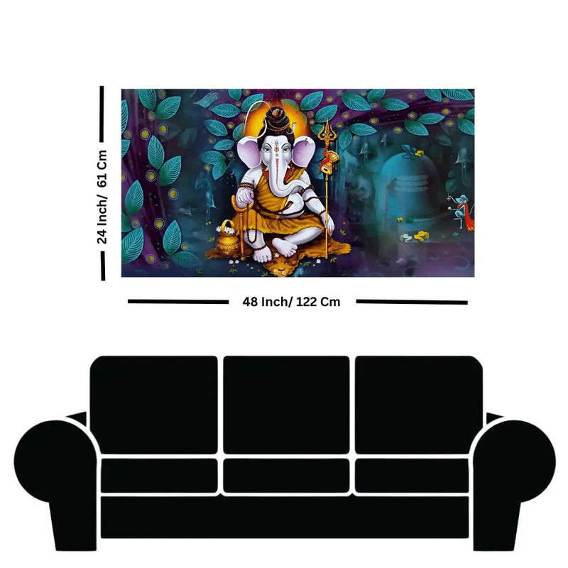 Modern Ganesha with colorful background canvas art online