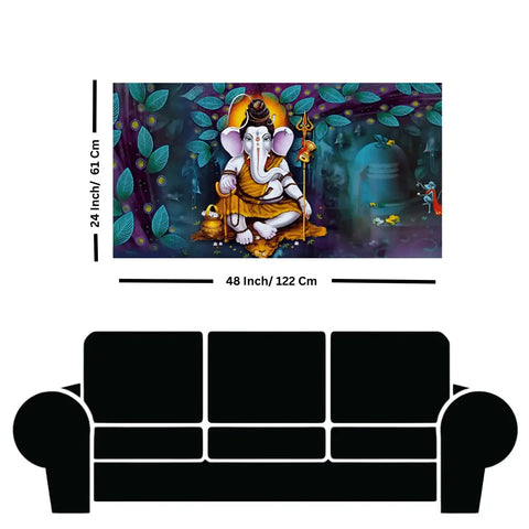Modern Ganesha with colorful background canvas art online