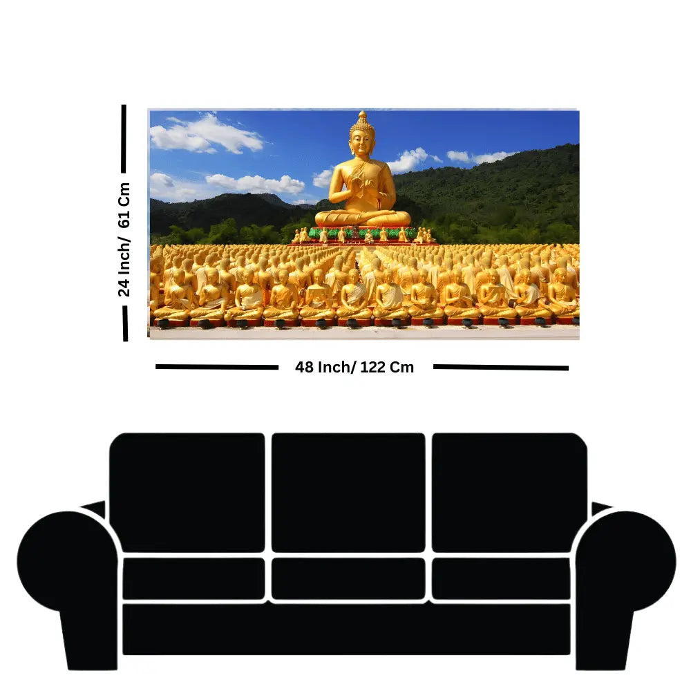 Purchase modern Golden Buddha canvas wall art