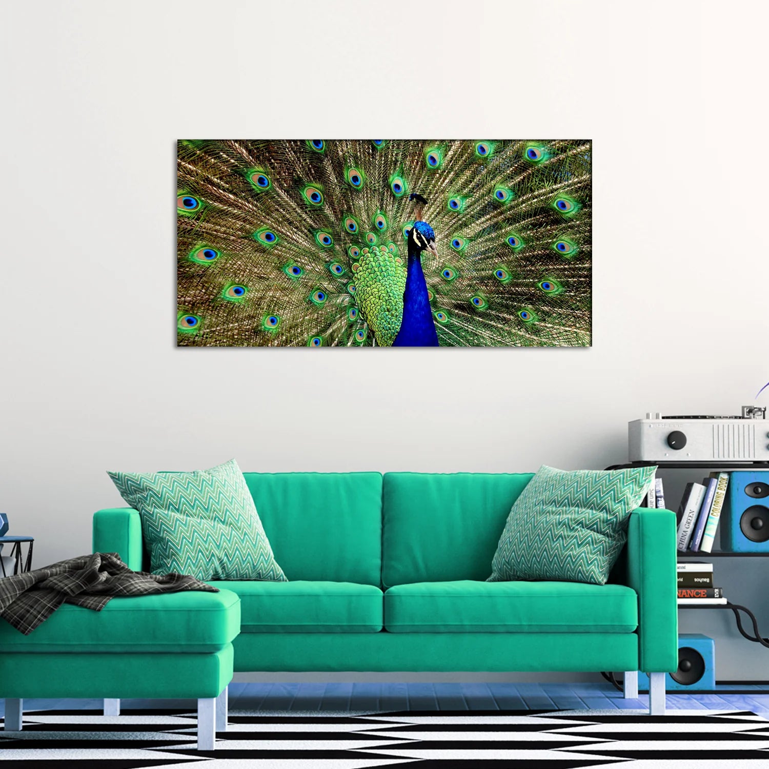 Peacock Dancing Abstract Canvas Wall Painting