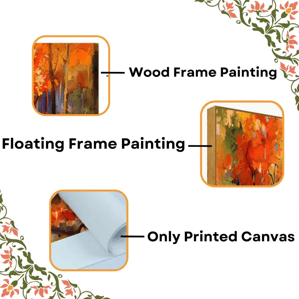 Colorful Autumn Forest Canvas Painting 