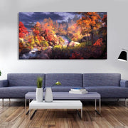 Forest River Scenery Canvas Wall Painting