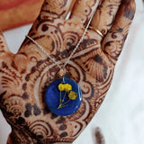 online buy blue resin pendant with preserved baby breath flower