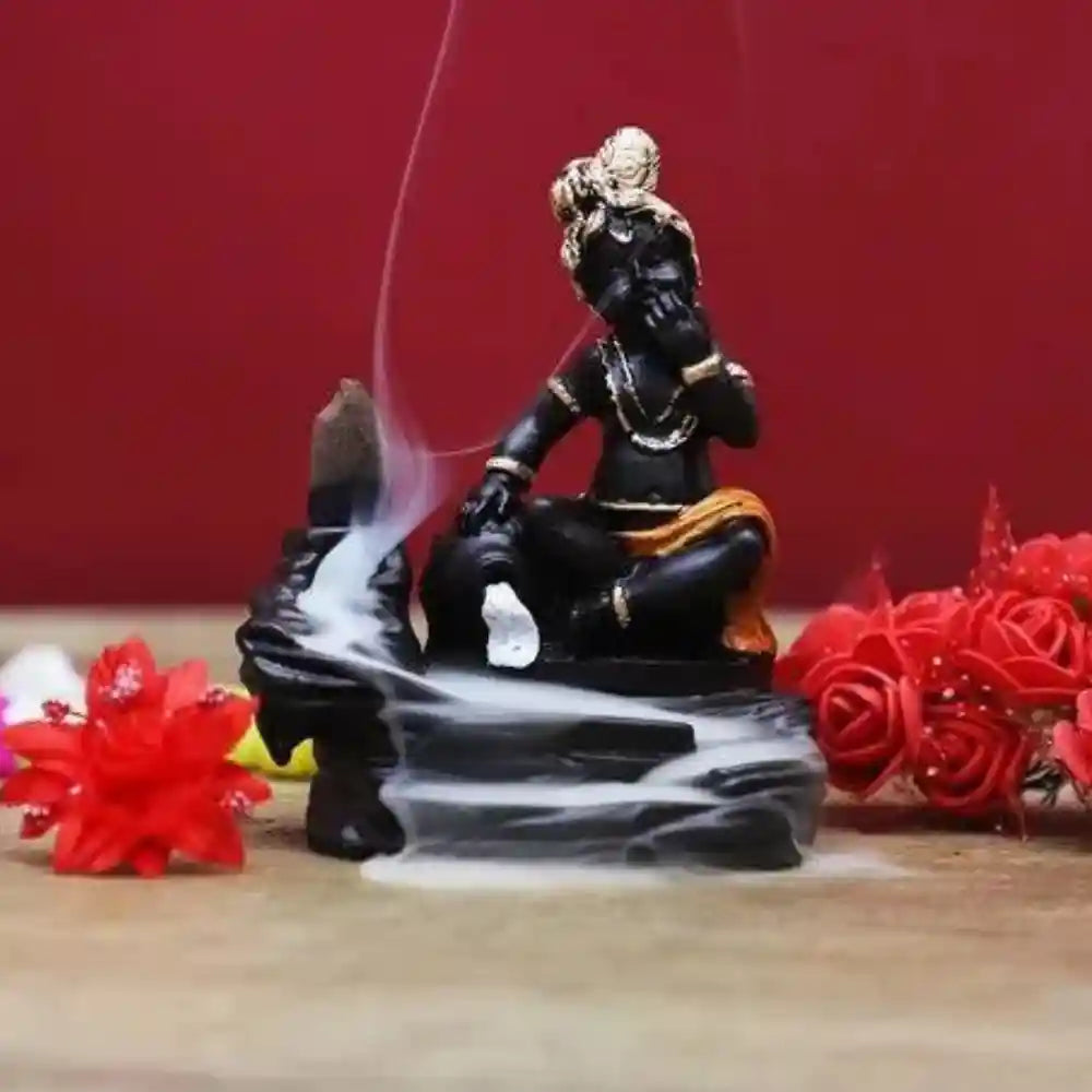 Orange Lord Krishna Smoke Backflow Cone Incense Holder For Sale