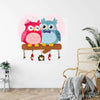 Owl Family Decorative Wooden Printed Key Holder for home decor