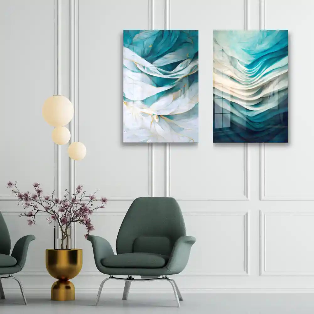 Personalised Light Blue and White Acrylic wall art