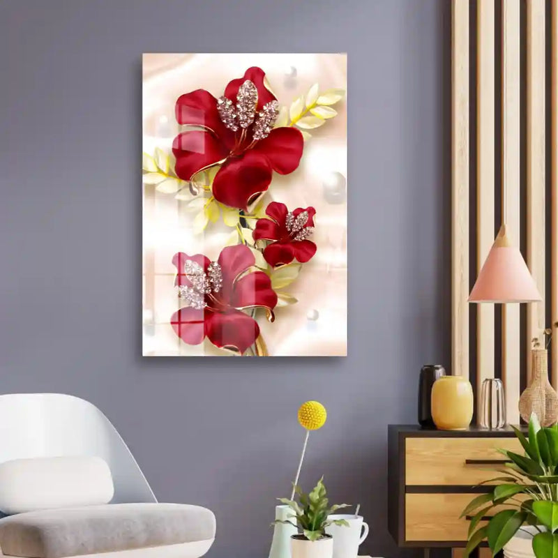 Personalized 3d Orchid Flower Jewelry Acrylic Wall Art