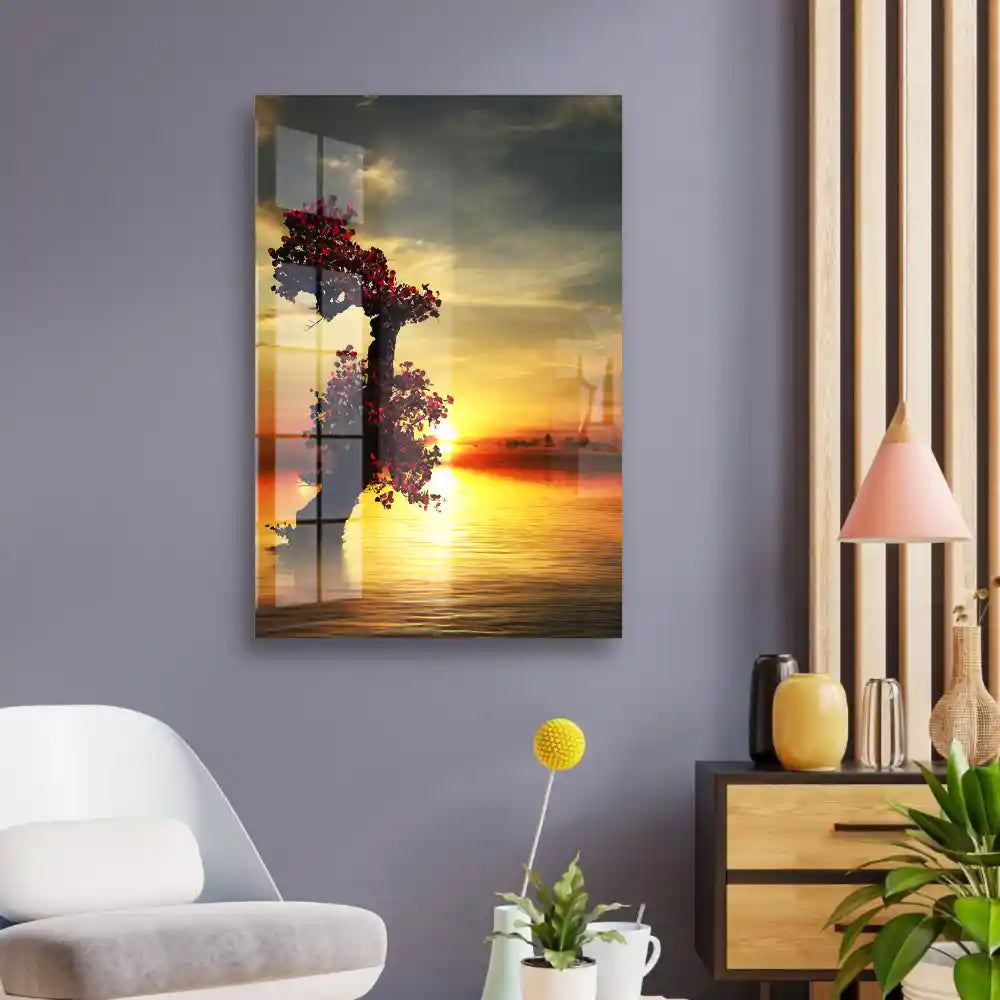 Personalized Amazing Tree In The Sunset Acrylic Wall Art