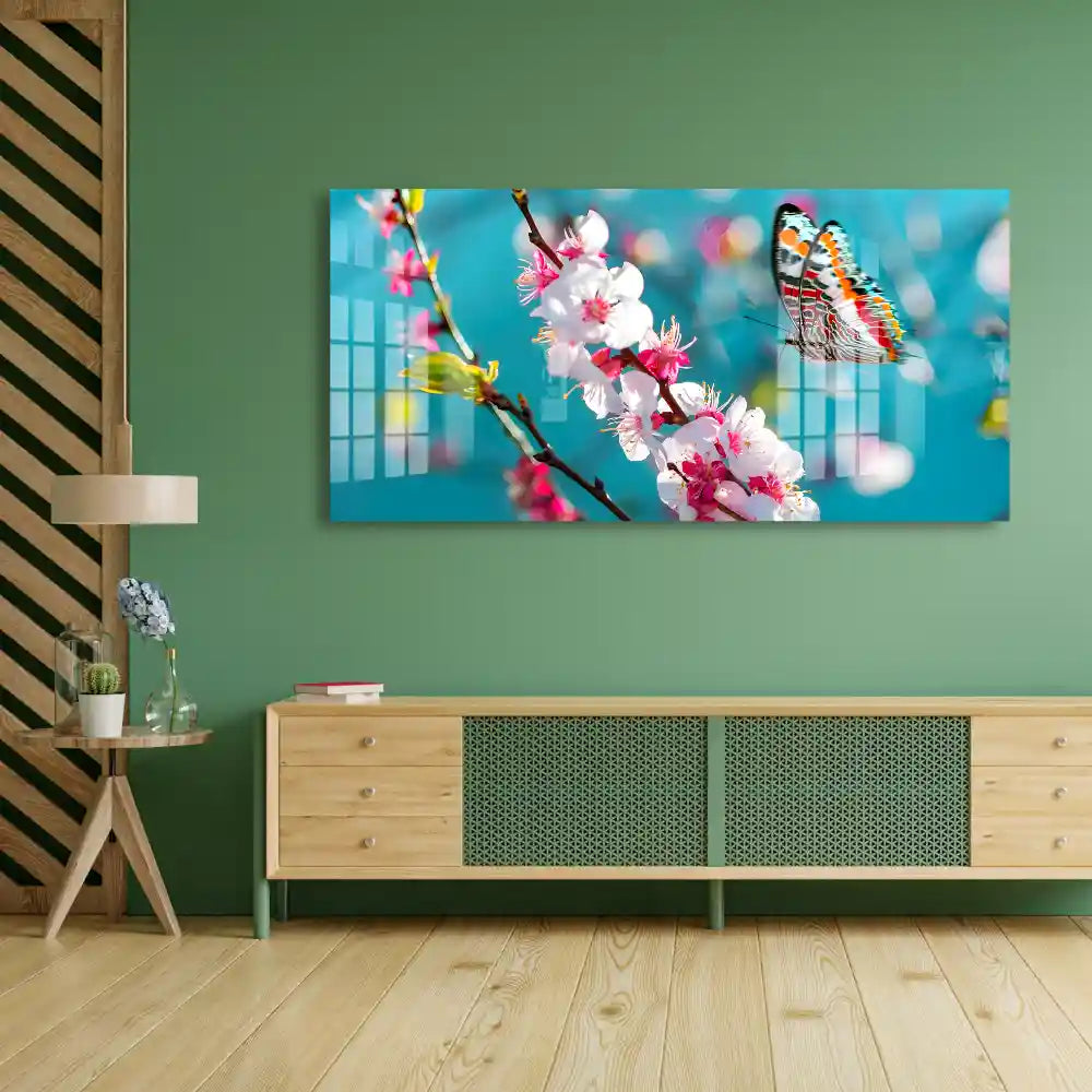 Personalized Flowers And Butterfly Acrylic Wall Art
