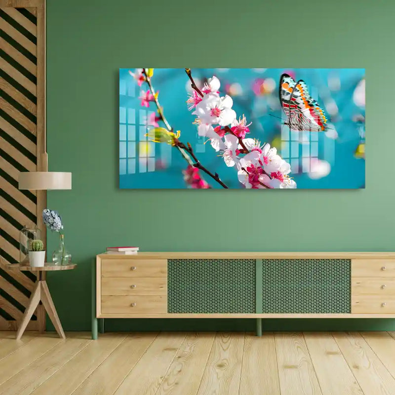 Personalized Flowers And Butterfly Acrylic Wall Art