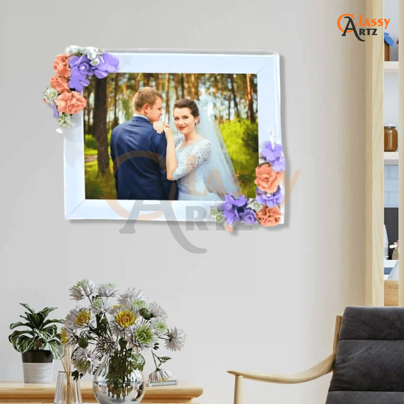 shop personalized handmade floral photo frames couple