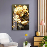 Personalized Luxury Golden Floral Acrylic Wall Art