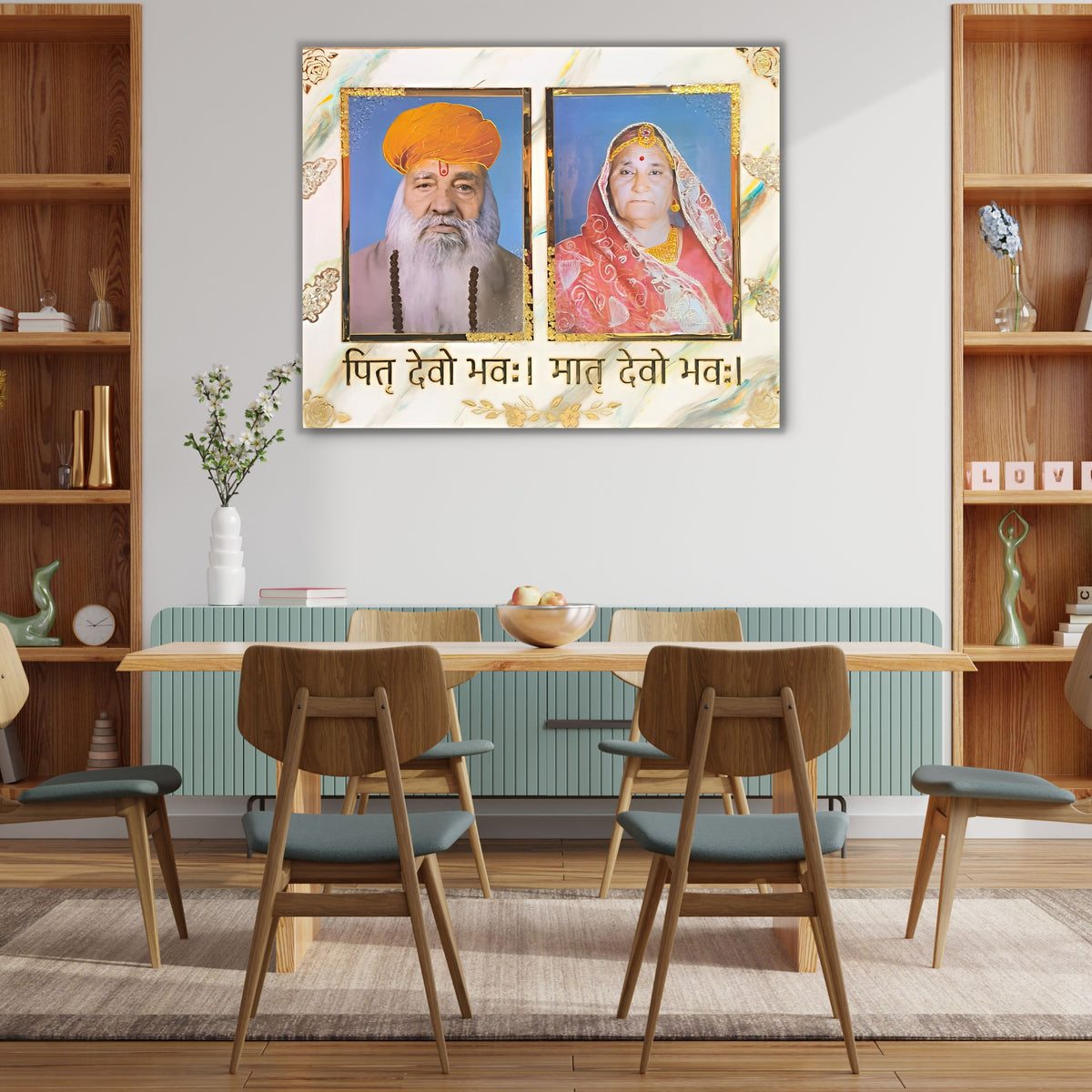 Personalized Resin Photo Frame In Marble Effect For Parents (Big)