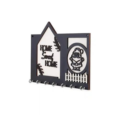 Premium Home Sweet Home with Santa Claus Wood Key Holder for gifting