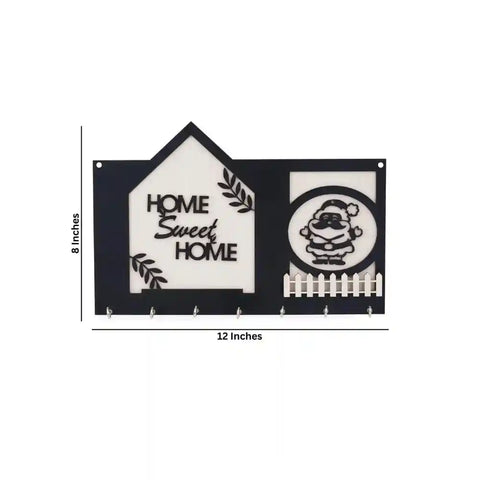 Premium Home Sweet Home with Santa Claus Wood Key Holder For home decor