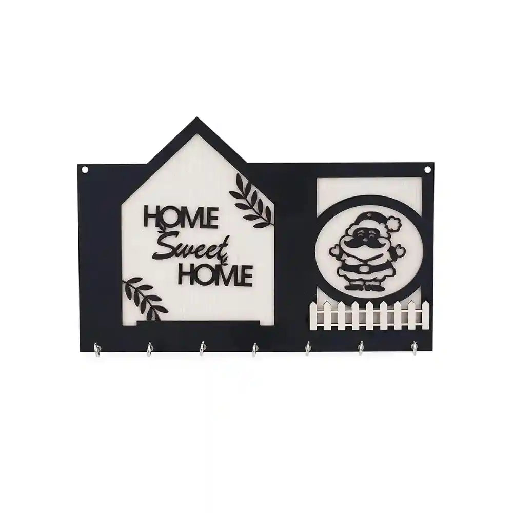 Premium Home Sweet Home with Santa Claus Wood Key Holder for sale