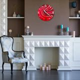 Resin Wall Clock with Red Base