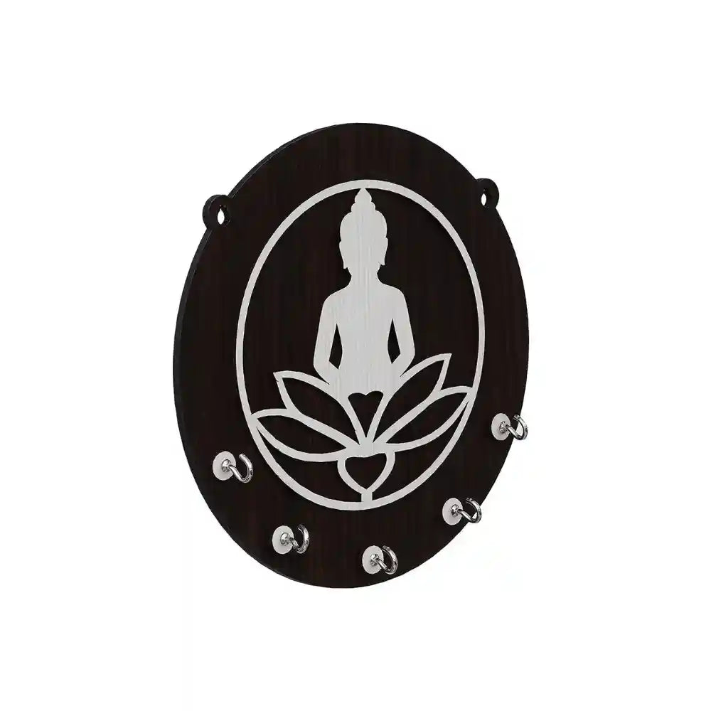 Premium Sitting Gautam Buddha Wooden Key Holder for gifting